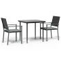 Juego comedor jardín 3 piezas y cojines ratán sintético y acero de , Conjuntos de jardín - Ref: Foro24-3187001, Precio: 200,5...