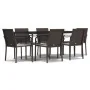 Juego comedor jardín 7 piezas y cojines ratán sintético y acero de , Conjuntos de jardín - Ref: Foro24-3186949, Precio: 476,6...