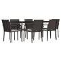 Juego comedor jardín 7 piezas y cojines ratán sintético y acero de , Conjuntos de jardín - Ref: Foro24-3186949, Precio: 476,6...