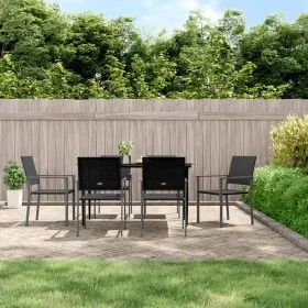 Juego de comedor para jardín 7 piezas ratán sintético y acero de , Conjuntos de jardín - Ref: Foro24-3187008, Precio: 348,33 ...