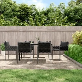 Juego comedor jardín 7 piezas y cojines ratán sintético y acero de , Conjuntos de jardín - Ref: Foro24-3187060, Precio: 627,8...