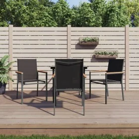 Juego de comedor para jardín 5 piezas acero y textilene negro de , Conjuntos de jardín - Ref: Foro24-3187034, Precio: 328,53 ...