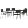 Juego de comedor de jardín 7 pzas ratán sintético y acero negro de , Conjuntos de jardín - Ref: Foro24-3203277, Precio: 316,4...