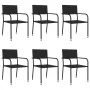 Juego de comedor de jardín 7 pzas ratán sintético y acero negro de , Conjuntos de jardín - Ref: Foro24-3203277, Precio: 316,4...