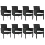 Juego de comedor de jardín 9 pzas ratán sintético y acero negro de , Conjuntos de jardín - Ref: Foro24-3203311, Precio: 526,7...
