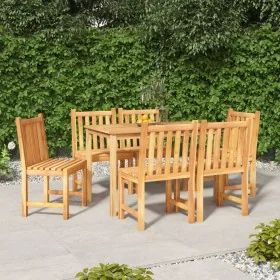 Juego de comedor de jardín 7 piezas madera maciza de teca de , Conjuntos de jardín - Ref: Foro24-3157149, Precio: 821,55 €, D...
