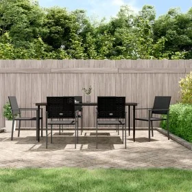 Juego de comedor para jardín 7 piezas ratán sintético y acero de , Conjuntos de jardín - Ref: Foro24-3187015, Precio: 418,15 ...