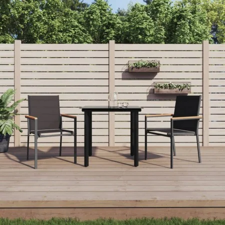 Juego de comedor para jardín 3 piezas acero y textilene negro de , Conjuntos de jardín - Ref: Foro24-3187041, Precio: 201,54 ...