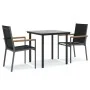 Juego de comedor para jardín 3 piezas acero y textilene negro de , Conjuntos de jardín - Ref: Foro24-3187041, Precio: 201,54 ...