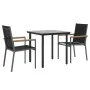 Juego de comedor para jardín 3 piezas acero y textilene negro de , Conjuntos de jardín - Ref: Foro24-3187041, Precio: 201,54 ...