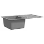 Fregadero reversible gris de granito de una cubeta con escurridor by , Sinks - Ref: Foro24-141670, Price: 226,44 €, Discount: %