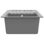Fregadero reversible gris de granito de una cubeta con escurridor by , Sinks - Ref: Foro24-141670, Price: 226,44 €, Discount: %