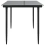 Mesa comedor jardín acero y vidrio templado negro 160x80x74 cm de , Mesas de jardín - Ref: Foro24-319279, Precio: 165,44 €, D...