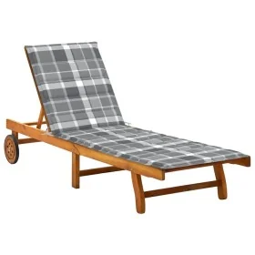 Tumbona de jardín con cojín madera maciza de acacia by , Loungers - Ref: Foro24-3061358, Price: 202,30 €, Discount: %