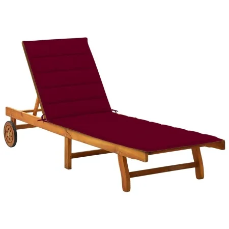 Tumbona de jardín con cojín madera maciza de acacia by , Loungers - Ref: Foro24-3061353, Price: 208,56 €, Discount: %