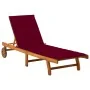 Tumbona de jardín con cojín madera maciza de acacia by , Loungers - Ref: Foro24-3061353, Price: 208,56 €, Discount: %