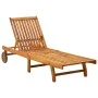 Tumbona de jardín con cojín madera maciza de acacia by , Loungers - Ref: Foro24-3061353, Price: 208,56 €, Discount: %