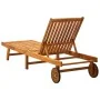 Tumbona de jardín con cojín madera maciza de acacia by , Loungers - Ref: Foro24-3061353, Price: 208,56 €, Discount: %