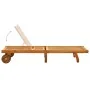 Tumbona de jardín con cojín madera maciza de acacia by , Loungers - Ref: Foro24-3061353, Price: 208,56 €, Discount: %