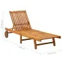 Tumbona de jardín con cojín madera maciza de acacia by , Loungers - Ref: Foro24-3061353, Price: 208,56 €, Discount: %