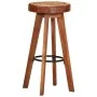 Taburetes de cocina 2 uds cuero auténtico madera maciza acacia de , Taburetes de cocina - Ref: Foro24-348164, Precio: 175,11 ...