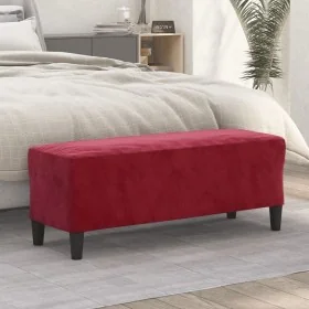Banco de terciopelo rojo vino tinto 100x35x41 cm by , Banks - Ref: Foro24-349425, Price: 58,15 €, Discount: %