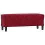 Banco de terciopelo rojo vino tinto 100x35x41 cm de , Bancos - Ref: Foro24-349425, Precio: 58,15 €, Descuento: %