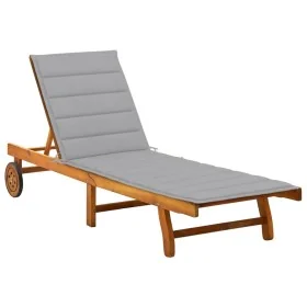 Tumbona de jardín con cojín madera maciza de acacia de , Tumbonas - Ref: Foro24-3061345, Precio: 204,21 €, Descuento: %