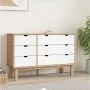 Cajonera OTTA madera maciza pino marrón y blanco 111x43x73,5 cm de , Cajoneras - Ref: Foro24-348587, Precio: 191,46 €, Descue...