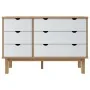 Cajonera OTTA madera maciza pino marrón y blanco 111x43x73,5 cm de , Cajoneras - Ref: Foro24-348587, Precio: 191,46 €, Descue...