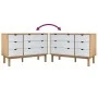 Cajonera OTTA madera maciza pino marrón y blanco 111x43x73,5 cm de , Cajoneras - Ref: Foro24-348587, Precio: 191,46 €, Descue...