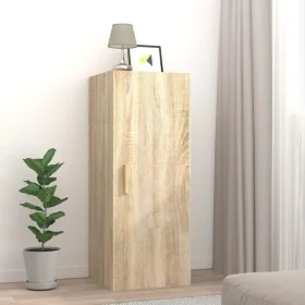 Armario de pared madera contrachapada color roble 34,5x34x90 cm de , Estantes y estanterías - Ref: Foro24-812432, Precio: 48,...