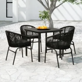 Juego de comedor para jardín 5 piezas negro de , Conjuntos de jardín - Ref: Foro24-3099222, Precio: 468,90 €, Descuento: %