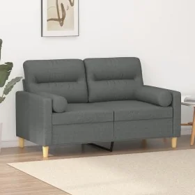 Sofá de 2 plazas con cojines tela gris oscuro 120 cm de , Sofás - Ref: Foro24-3200814, Precio: 215,04 €, Descuento: %