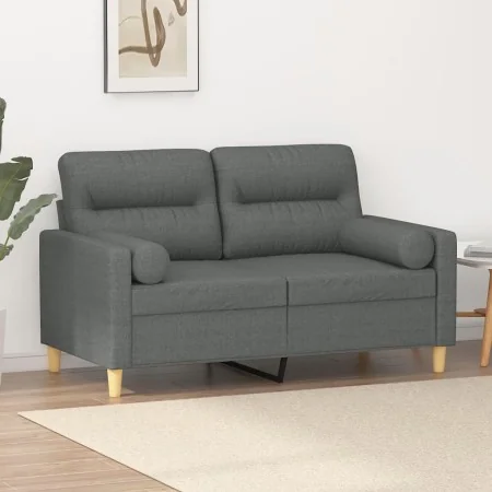 Sofá de 2 plazas con cojines tela gris oscuro 120 cm de , Sofás - Ref: Foro24-3200814, Precio: 215,04 €, Descuento: %