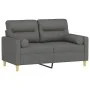Sofá de 2 plazas con cojines tela gris oscuro 120 cm de , Sofás - Ref: Foro24-3200814, Precio: 215,04 €, Descuento: %