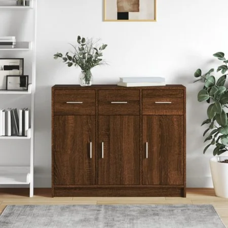 Aparador madera de ingeniería color roble marrón 91x28x75 cm de , Aparadores - Ref: Foro24-823015, Precio: 102,66 €, Descuent...