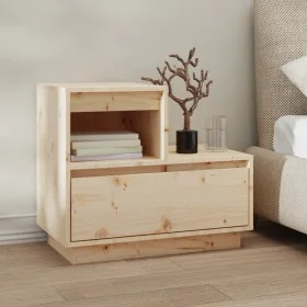 Mesita de noche madera maciza de pino 60x34x51 cm by , Nightstands - Ref: Foro24-814374, Price: 71,23 €, Discount: %