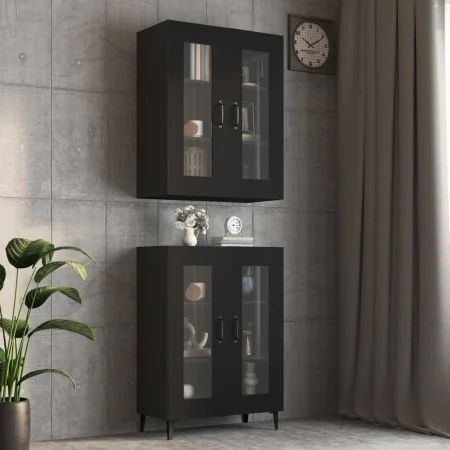 Armario de pared colgante negro 69,5x34x90 cm by , Sideboards - Ref: Foro24-812286, Price: 85,74 €, Discount: %