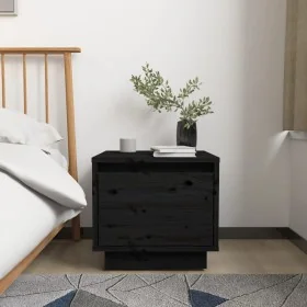 Mesita de noche madera maciza de pino negro 35x34x32 cm de , Mesitas de noche - Ref: Foro24-813403, Precio: 41,71 €, Descuent...