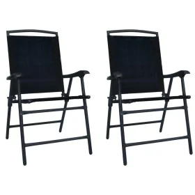 Sillas plegables de jardín 2 unidades textilene negro de , Sillas de jardín - Ref: Foro24-47923, Precio: 101,18 €, Descuento: %