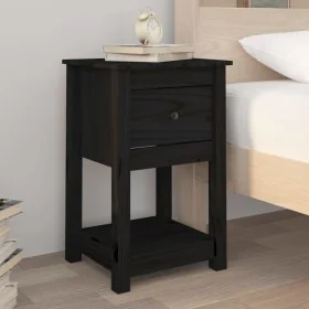 Mesita de noche madera maciza de pino negro 40x35x61,5 cm by , Lockers and storage cabinets - Ref: Foro24-821737, Price: 41,0...
