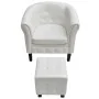 Sillón con taburete cuero sintético blanco de , Sillones - Ref: Foro24-60711, Precio: 154,64 €, Descuento: %