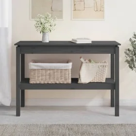 Mesa consola madera maciza de pino gris 110x40x75 cm by , Side tables - Ref: Foro24-814301, Price: 102,78 €, Discount: %
