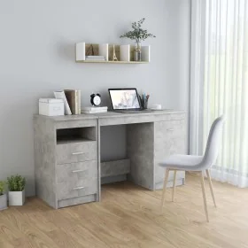 Escritorio de madera de ingeniería gris hormigón 140x50x76 cm de , Escritorios - Ref: Foro24-3054784, Precio: 143,11 €, Descu...