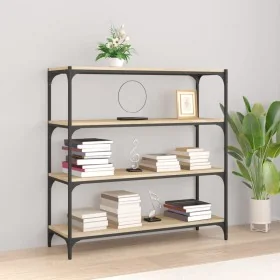 Estantería contrachapada y acero roble Sonoma 100x33x100 cm de , Librerías y estanterías - Ref: Foro24-819358, Precio: 75,06 ...