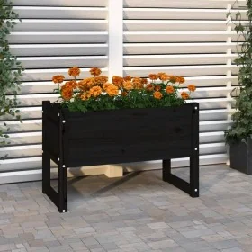 Jardinera madera maciza de pino negro 78x40x52 cm de , Maceteros y jardineras - Ref: Foro24-822121, Precio: 74,74 €, Descuent...