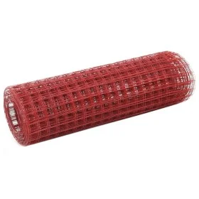 Alambrada de gallinero acero revestimiento PVC rojo 25x0,5 m by , fence panels - Ref: Foro24-143677, Price: 30,18 €, Discount: %