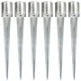 Picas de tierra 6 unidades acero galvanizado plateado 12x91 cm by , Spikes for anchoring in the ground - Ref: Foro24-145434, ...