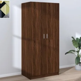 Armario madera contrachapada color roble marrón 80x52x180 cm de , Armarios roperos - Ref: Foro24-815353, Precio: 200,59 €, De...